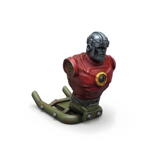 KillerBot Sled Mounted Bust Miniature | Sci-Fi Robot Android Terrain Scatter | Cyberpunk Tabletop Wargaming | 3D Printed Resin