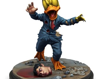 Zombie Duck Miniature | Undead Monster Resin Figure | DnD Pathfinder Tabletop RPG | 25mm to 150mm Scale | Dungeons and Dragons