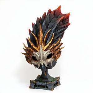 Miniatura de busto de la bestia búho Minerva / Escultura de criatura aviar fantástica / Figura de monstruo para juegos de rol de mesa DnD / Miniatura de resina / Pathfinder