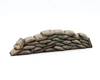 Sandbag Barricade Miniature Terrain | 3D Printed Wargaming Cover | DnD Pathfinder Scatter Terrain | Tabletop RPG Battlefield