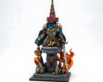 Miniatura de Cavaleiro Eterno | Paladino Blindado com Lanterna e Espada | Figura de Cavaleiro de Fantasia para D&D | Miniatura de Resina para RPG de Mesa Pathfinder