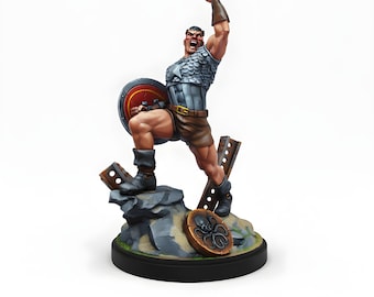 Super Soldier Shield Hero Miniature for DnD | 3D Printed Armored Warrior Resin Figure | Pathfinder Tabletop RPG Character