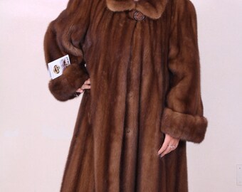 Vintage Full Length Russell Taylor Signature Faux Fur Coat, Small