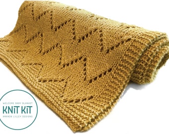 DIY Blanket, Knitting Kit, Baby Blanket Pattern, Baby Blanket, Knitting Pattern