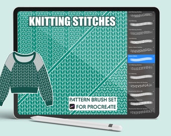 Knit Texture Procreate Pattern Brush Set