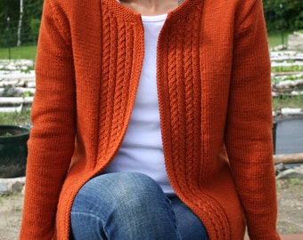 Knitting Pattern, Cardigan Sweater, Easy Sweater Knitting Pattern Instant Download