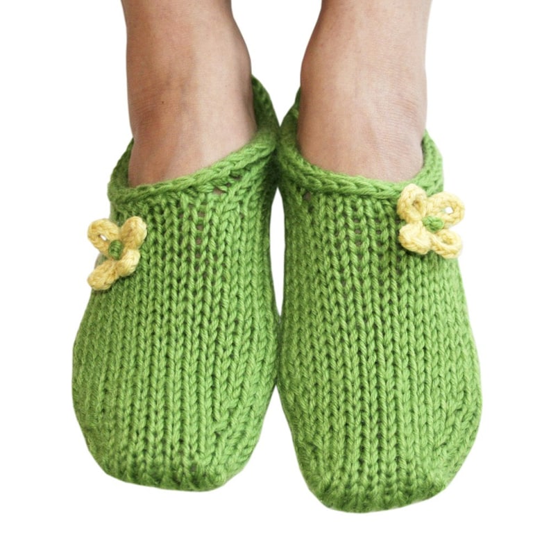 Slipper Pattern, Two Hour Toe Up Slippers Knitting Pattern, Easy Sock pattern image 2