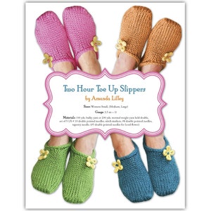 Slipper Pattern, Two Hour Toe Up Slippers Knitting Pattern, Easy Sock pattern image 4