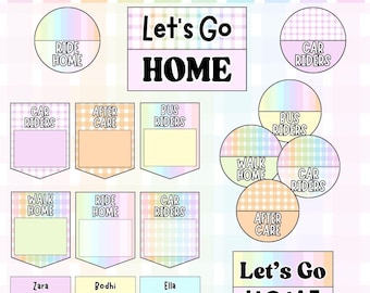 Dismissal Chart: Pastel Pop Classroom Display (Editable Template)