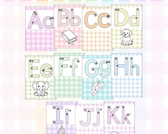 Pastel Alphabet Classroom Posters - Editable Printable Decor