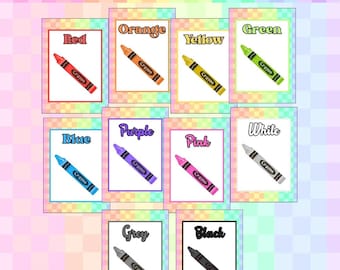 Posters couleur : décoration de classe douce à carreaux arc-en-ciel (modèle numérique canva)