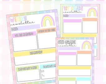 Classroom Newsletters: Pastel Pop Designs - Editable Canva Templates