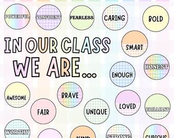 Pastel Classroom Affirmation Station, Editable Positive Labels (Digital Download)