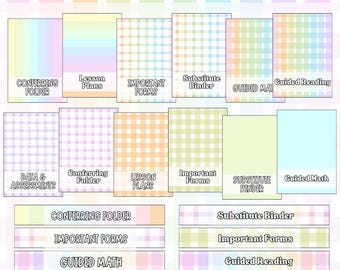 Pastel Pop Binder Covers - Editable Classroom Canva Templates