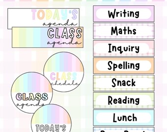 Pastel Pop Classroom Schedule Cards: Editable Daily Agenda Set