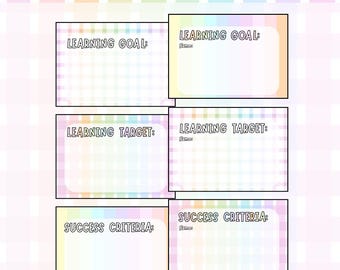 Pastel Classroom Learning Posters - Soft Colourful Goal Displays
