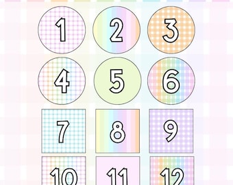 Pastel Pop Number Cards: Classroom Labels 1-36, Digital Download