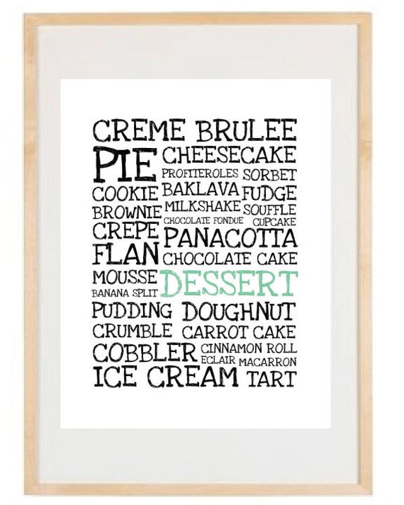 Desserts Illustration 8.5x11 Print Digital Illustration Etsy