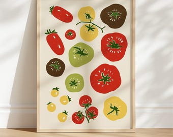 Tomato Kitchen Print, Vintage Vegetable Illustration (Digital Download)
