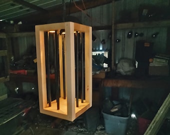 Outdoor custom wood solar lantern