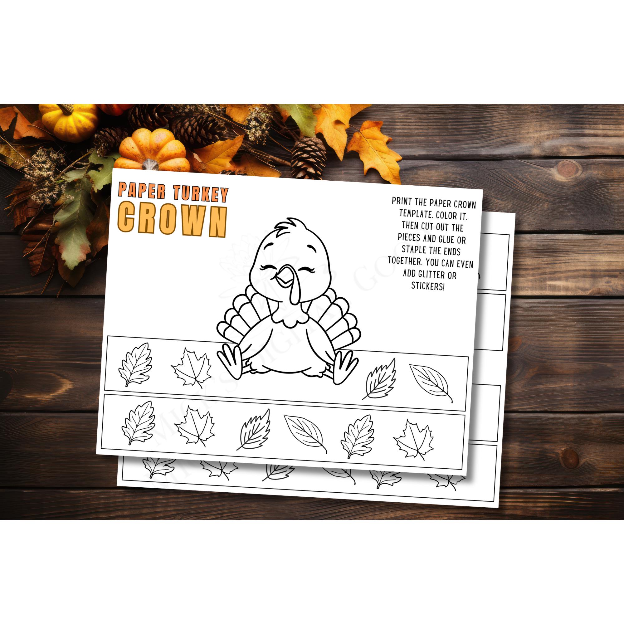 40 Thanksgiving Crafts: Fun and Festive Projects for Kids 29 Paper Turkey Crown Craft Thanksgiving Activity for Kids Printable…