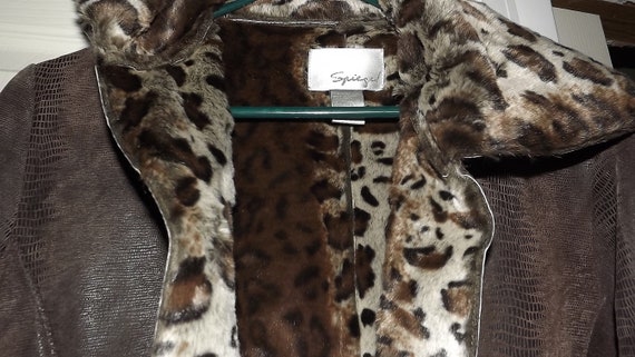 Brown Leather Full Lenght Trench Spiegel Coat Anim