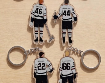 Custom Hawks Hockey Keychain, Briar University Inspired Keychain, Personalized Off Campus Fan Gift