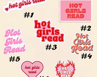Hot Girls Read Feminist Sticker: Waterproof Book Lover Decal,I love Books, Reading Sticker