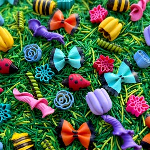 Spring Bugs Life in Bloom Sensory Bin Filler – Bright Colored Pasta Mix