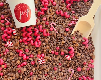 Sensory Bin Filler + Play Kit - Hot Cocoa - Pasta, Chickpea & Lentil Filler - Winter - Christmas