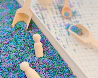 Colored Rice | Sensory Bin Filler | Earth Day Colored Rice Filler | Blue, Green, and Purple Colored Rice Mix for Sensory Play