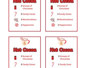 Digital Download - Hot Cocoa Recipe Cards, 12 Card Set - Sensory Bin Accessories - Sensory Play