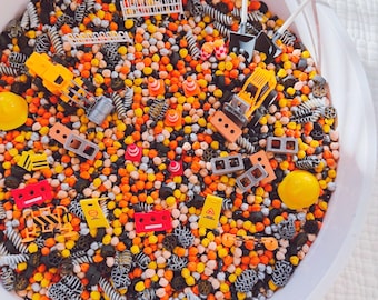 Construction Sensory Bin Kit – Toddler Pretend Play, Bean Filler