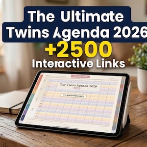 Planificador digital para gemelos 2026 | Rastreador de bebés gemelos en Goodnotes | Registro diario del recién nacido en PDF | Organizador de la vida de mamás de gemelos | Diario interactivo para bebés