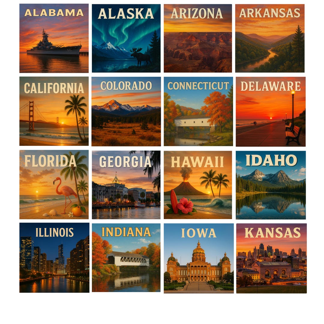 U.S. State Magnet Collection | 2.5x2.5
