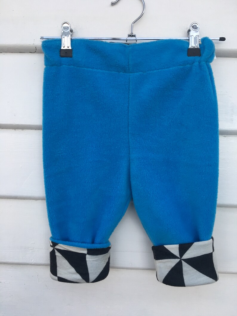 Aqua blue reversible fleece pants 12-18 months