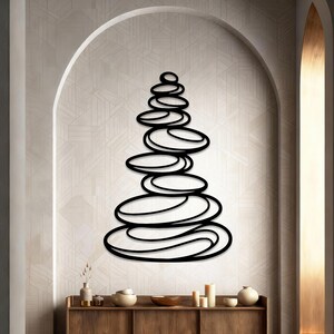 Zenstenar i metall, väggdekoration med staplade stenar, minimalistisk zenväggbonad, spa-dekor för meditationsrum, balanserande röseskulptur