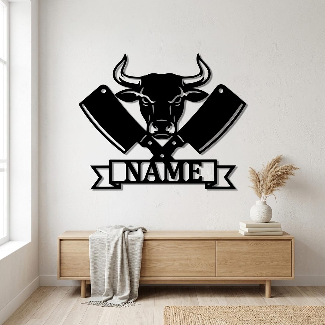 Custom Butcher Shop Metal Sign, Personalized Steakhouse Decor, Rustic ...
