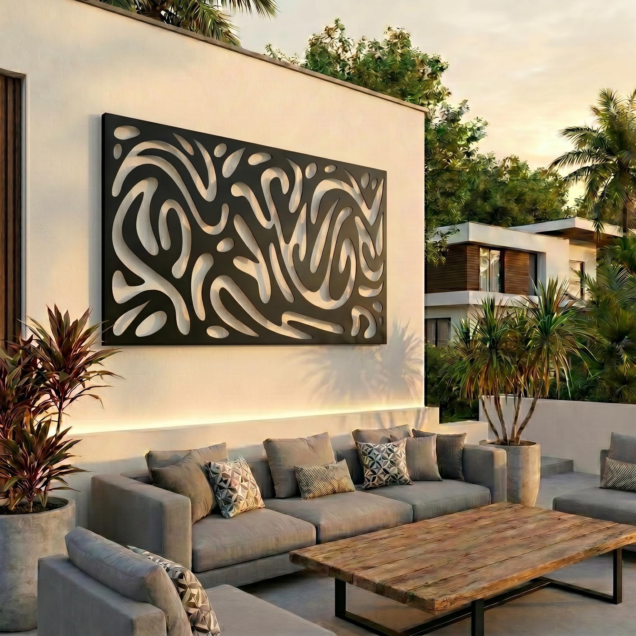 Large Abstract Outdoor Metal Wall Art, Contemporary Oversized Wall