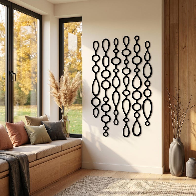 Mid Century Modern Metal Wall Art, Gold MCM Abstract Metal Sign, Retro ...