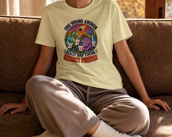 T-shirt Professeur Dinosaure, Une mauvaise réponse, T-shirt humoristique Disparu à jamais