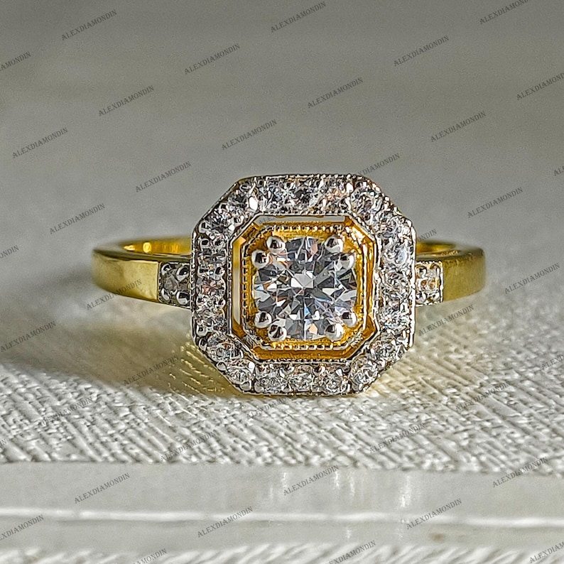 Bague de fiançailles opale entourage diamants– Galerie Pénélope