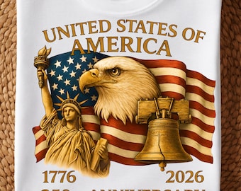America 250th Anniversary PNG Bundle 1776-2026 | Semiquincentennial Patriotic Eagle Flag Statue of Liberty | 4th of July Printable