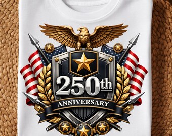 USA 250th Anniversary PNG 1776-2026 | America 250 Semiquincentennial Eagle Flag Emblem | 4th of July Sublimation Design