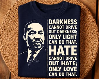 MLK PNG, Martin Luther King Jr Day Sublimation Design, Black History Month Portrait Quote PNG, Dtf Dtg Ready 300 Dpi Instant Download