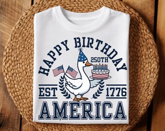 USA 250th Anniversary PNG, Silly Goose Fourth of July Sublimation, America 250 Semiquincentennial 1776-2026 Patriotic Shirt Design