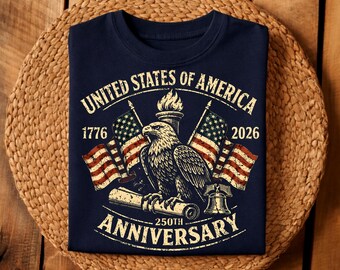 250. Jahrestag der USA (PNG, 1776–2026) | USA 250. Jubiläum: Patriotischer Adler (Clipart) | Sublimations-DTF-Download | Kommerzielle Nutzung