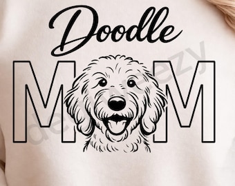 Doodle Mom PNG – Design „Hundemama im Used-Look“ | Transparente Sublimations-PNG-Datei (300 DPI, Sofort-Download)