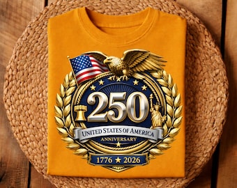 USA 250th Anniversary PNG 1776–2026 | America 250 Semiquincentennial Eagle Emblem | Patriotic 4th of July 2026 Sublimation Design
