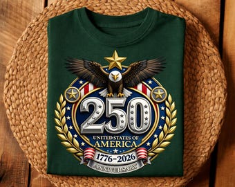 USA 250th Anniversary PNG 1776-2026 | America 250 Emblem | Semiquincentennial 3D Eagle | 4th of July Sublimation Download